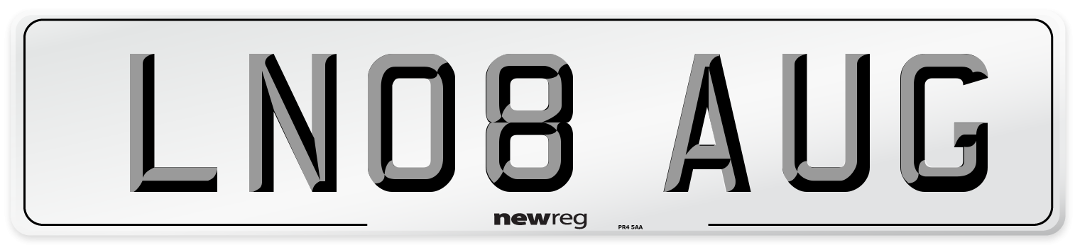 LN08 AUG Number Plate from New Reg